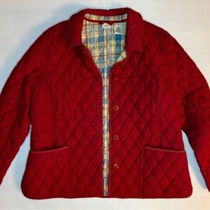 L.L. Bean Red Puffer Jacket with Quilted Design